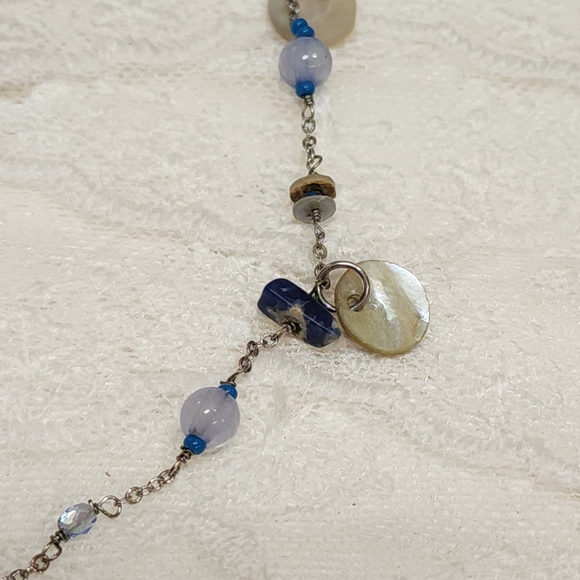 Lia Sophia Blue and Silver Toned Dainty Necklace - Picture 7 of 12